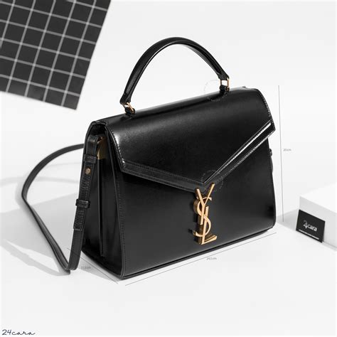 Saint Laurent Cassandra Medium Top Handle Bag In Grain De 